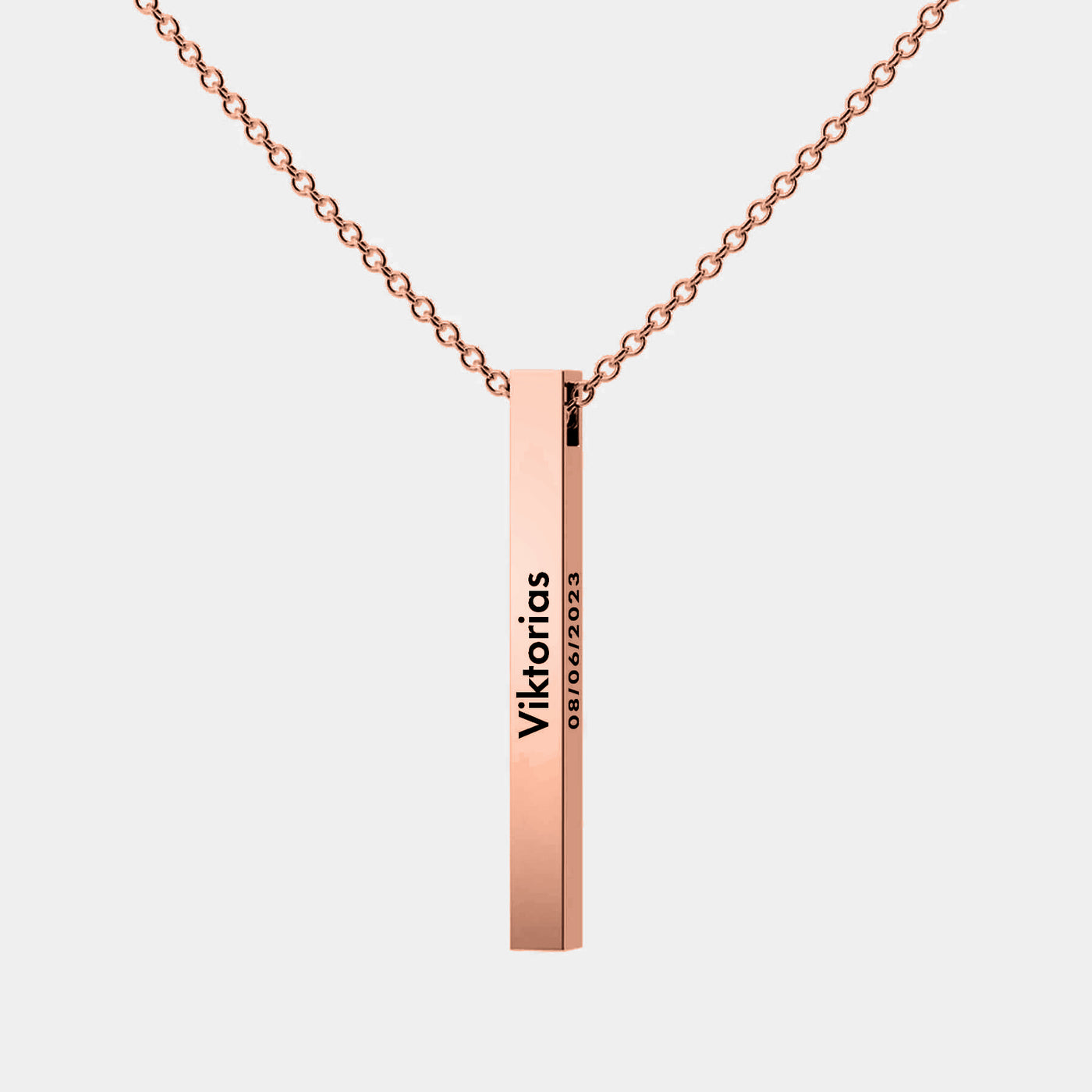 Personalisierte Bar Halskette Roségold