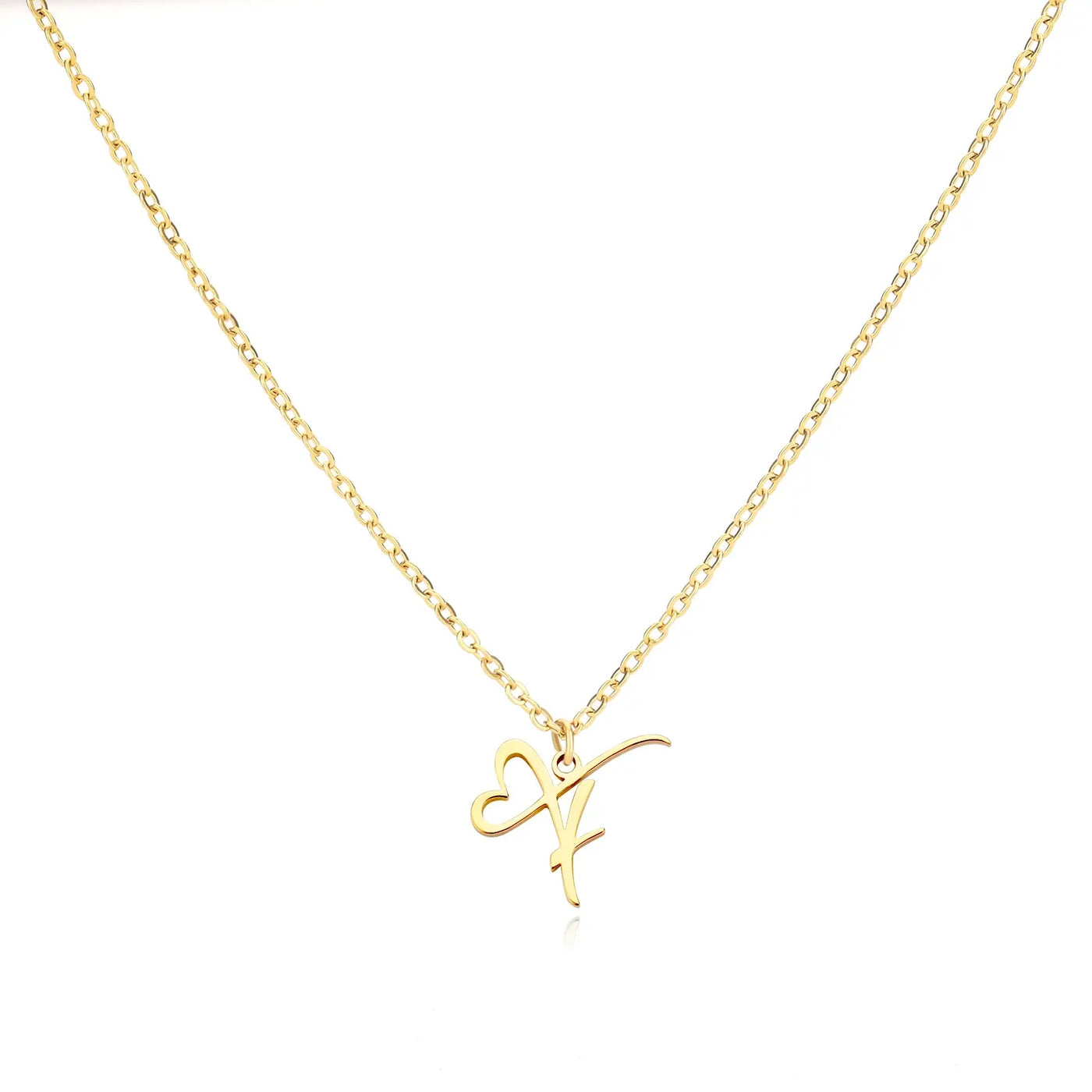 Collier Lettre En Cursive Cœur