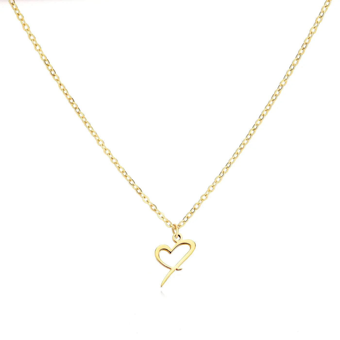 Collier Lettre En Cursive Cœur