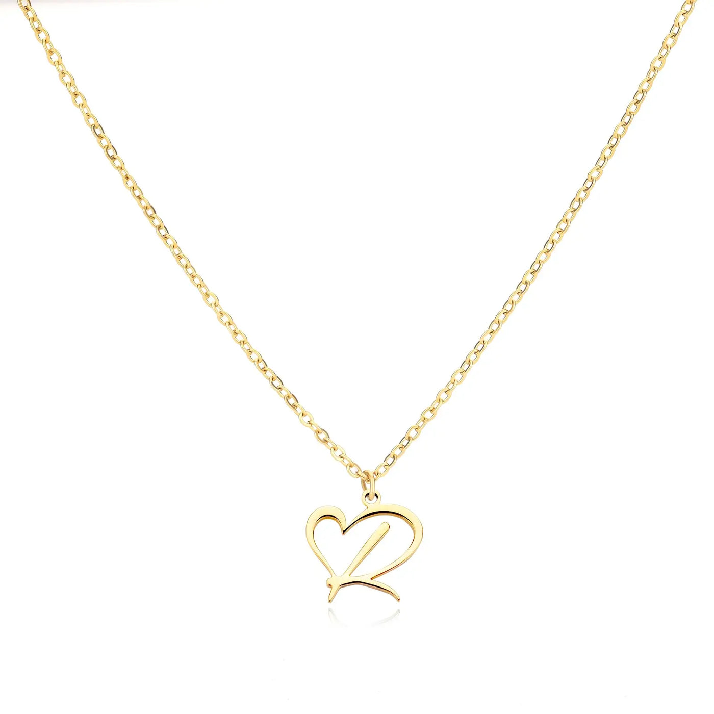 Collier Lettre En Cursive Cœur