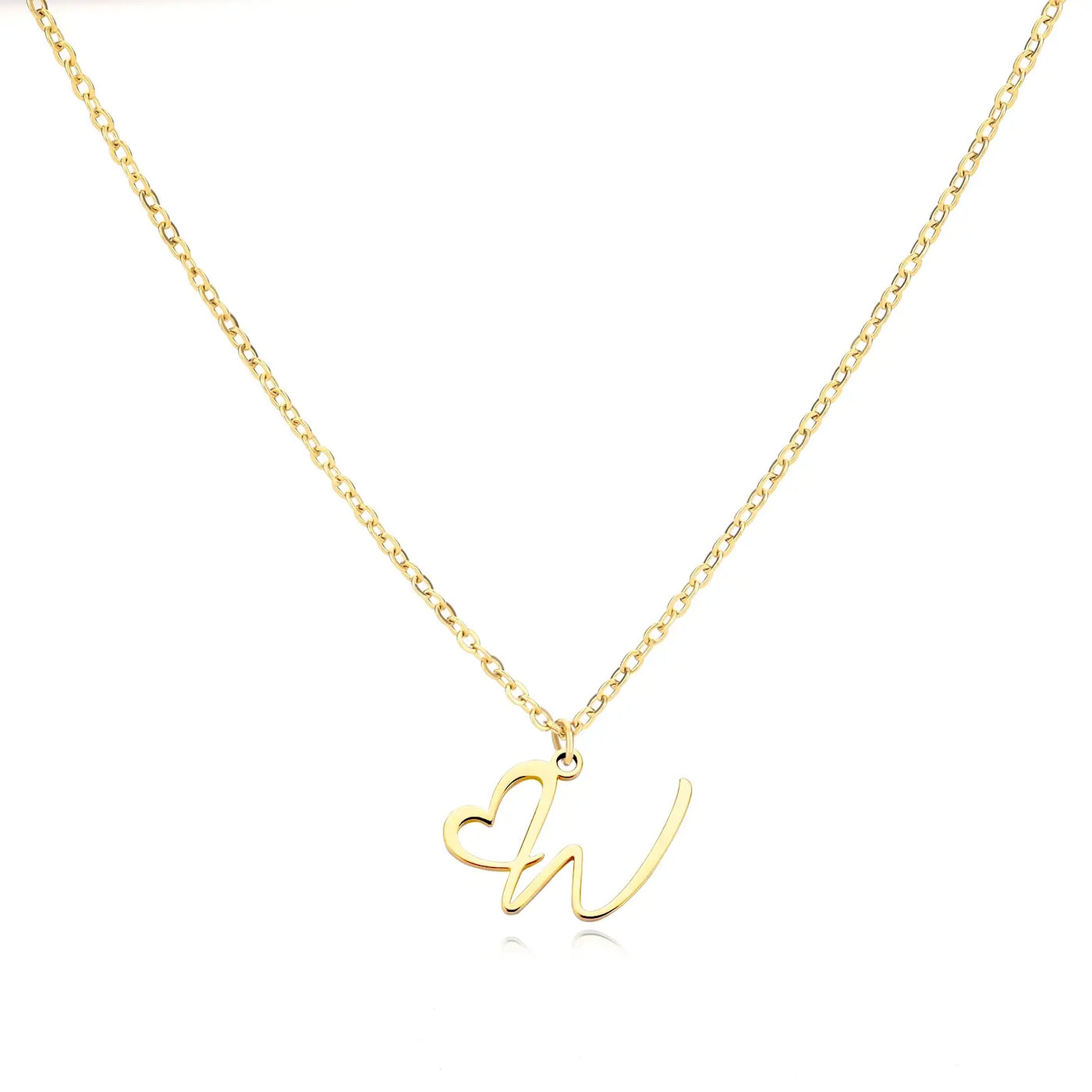 Collier Lettre En Cursive Cœur