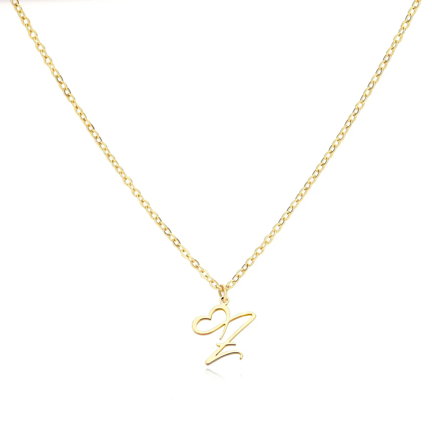 Collier Lettre En Cursive Cœur